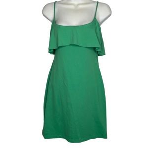 Susana Monaco Draped Ruffle Dress Size XS mini green